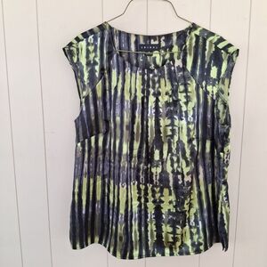 Tribal Size 14 Green And Black Sleeveless Blouse